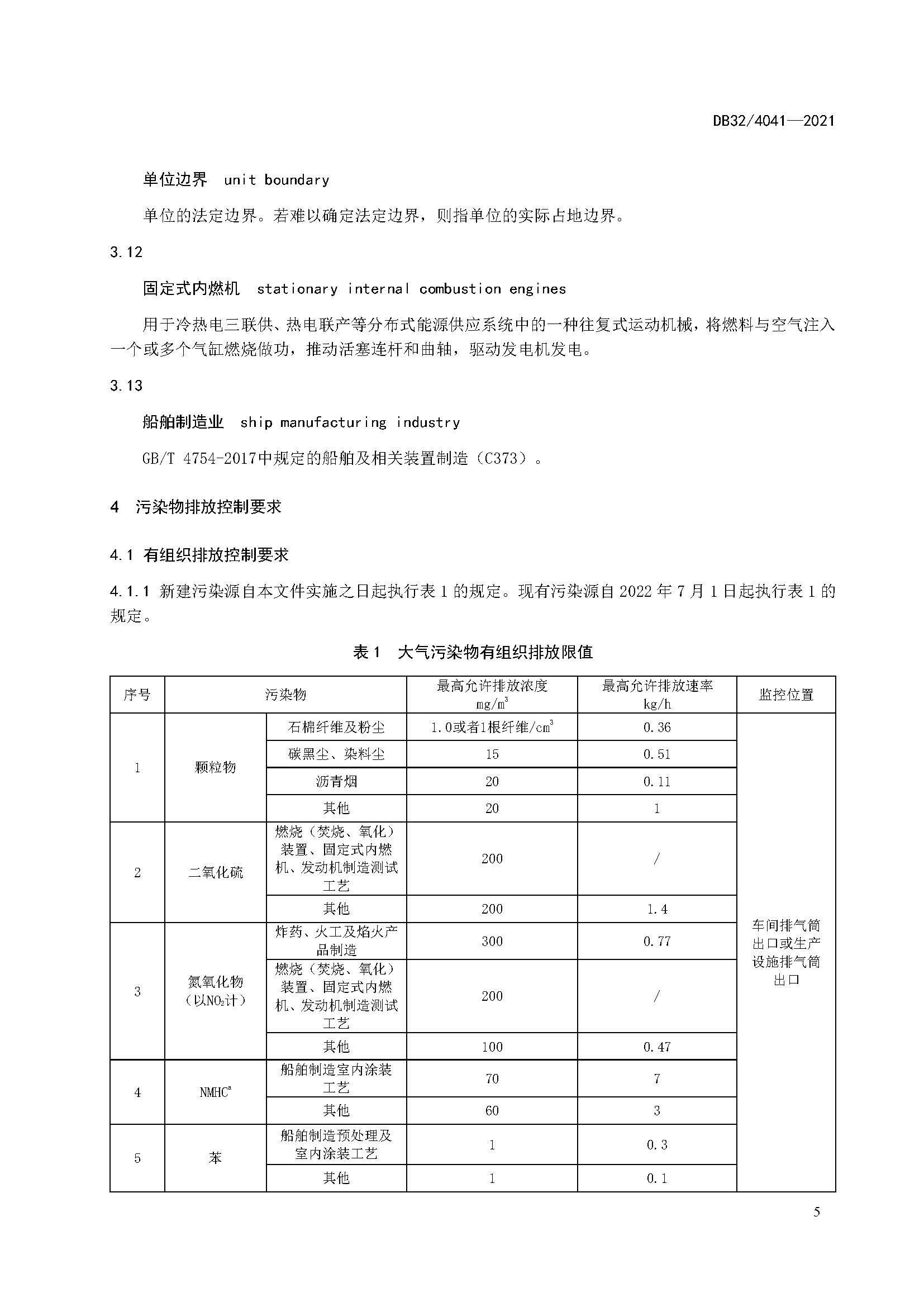 2021年江苏省大气污染物排放标准（最新）