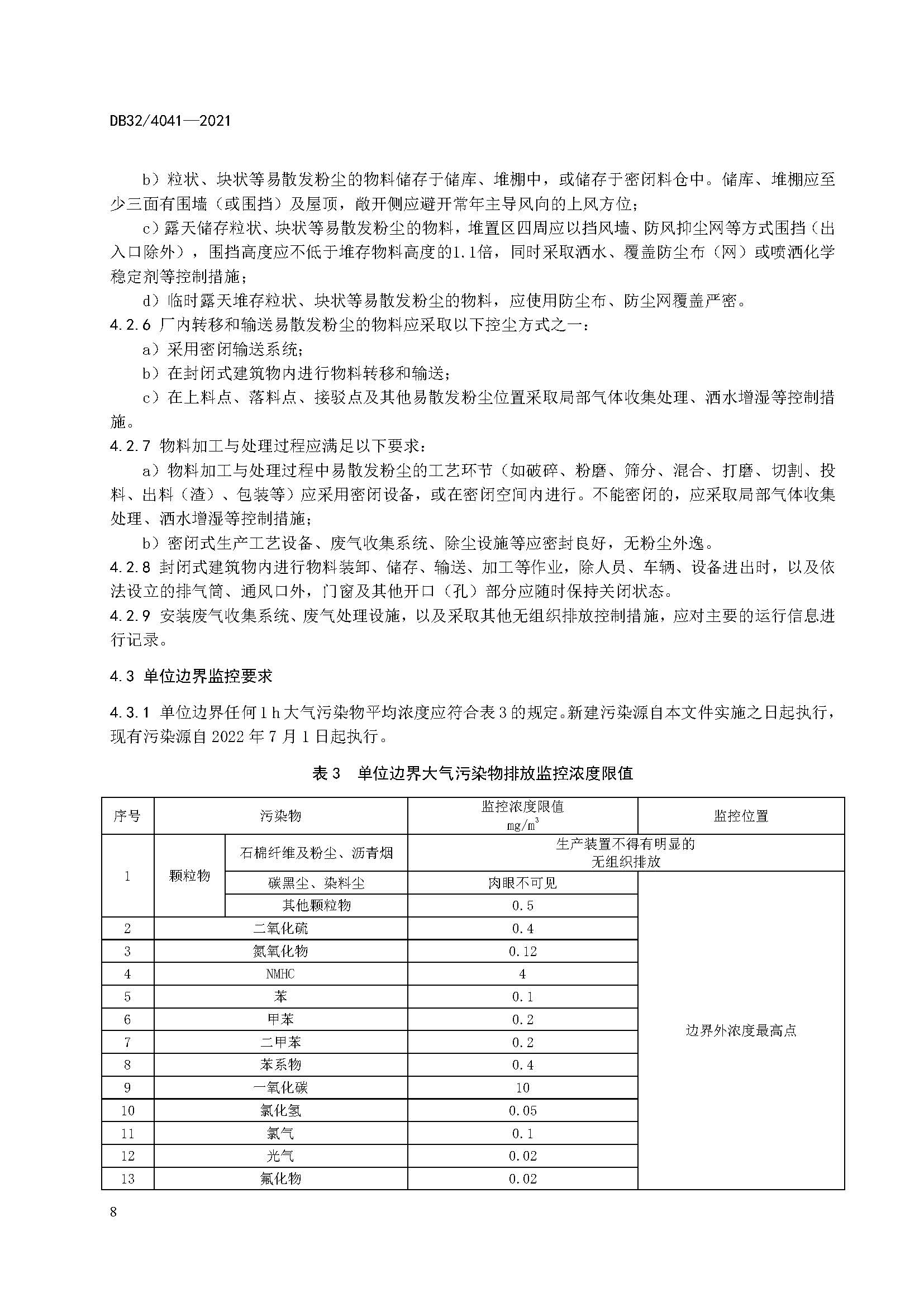 2021年江苏省大气污染物排放标准（最新）